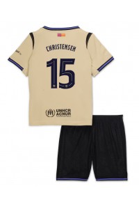 Fotbalové Dres Barcelona Andreas Christensen #15 Dětské Venkovní Oblečení 2025-26 Krátký Rukáv (+ trenýrky)